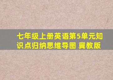 七年级上册英语第5单元知识点归纳思维导图 冀教版